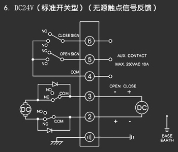 ＤＣ24Ｖ標準開關型<a href='http://www.jkgyl.cn/Product/diefa/diandongdiefa/' target='_blank'>電動<a href='http://www.jkgyl.cn/Product/diefa/' target='_blank'>蝶閥</a></a>接線圖